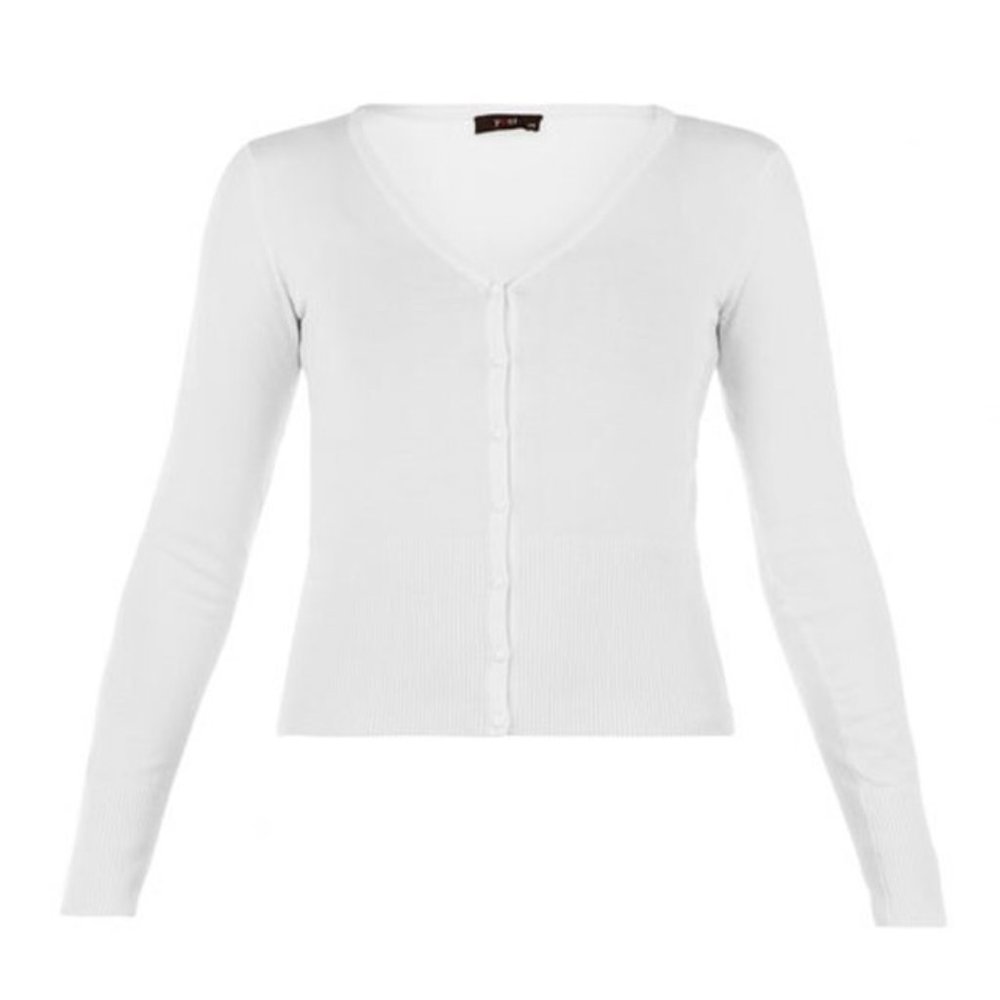 Yest Yana Ladies Cardigan Sweater White Button Front Various Sizes 6-16